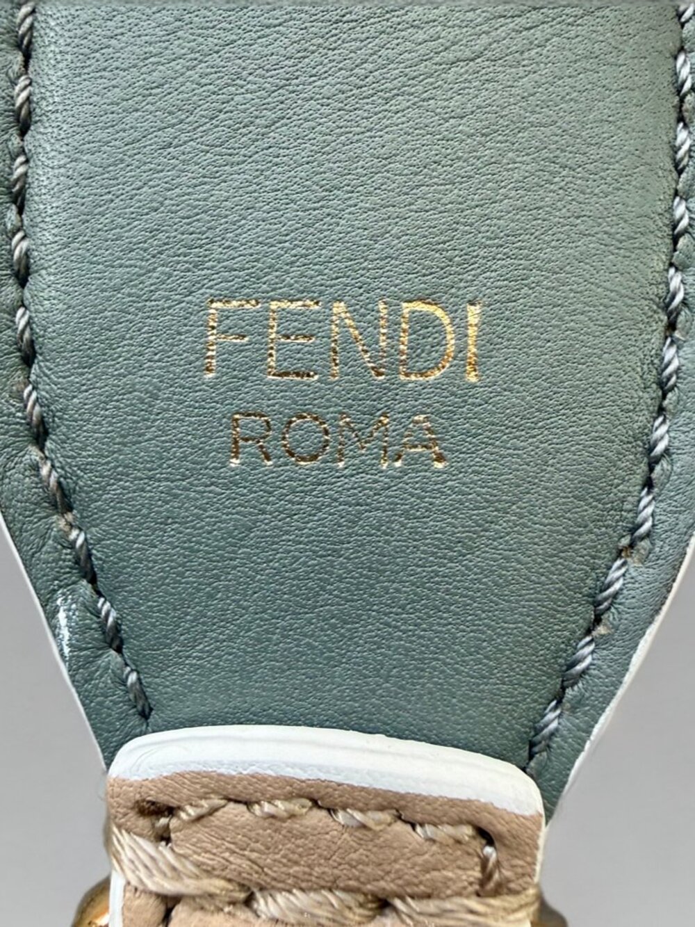 Fendi Multicolor Mink Fur Pom Pom Gray Leather Shoulder Bag Strap - Picture 11 of 11